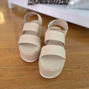 J/SLIDES Quartz Elastic Wedge Sandals NEW IN BOX